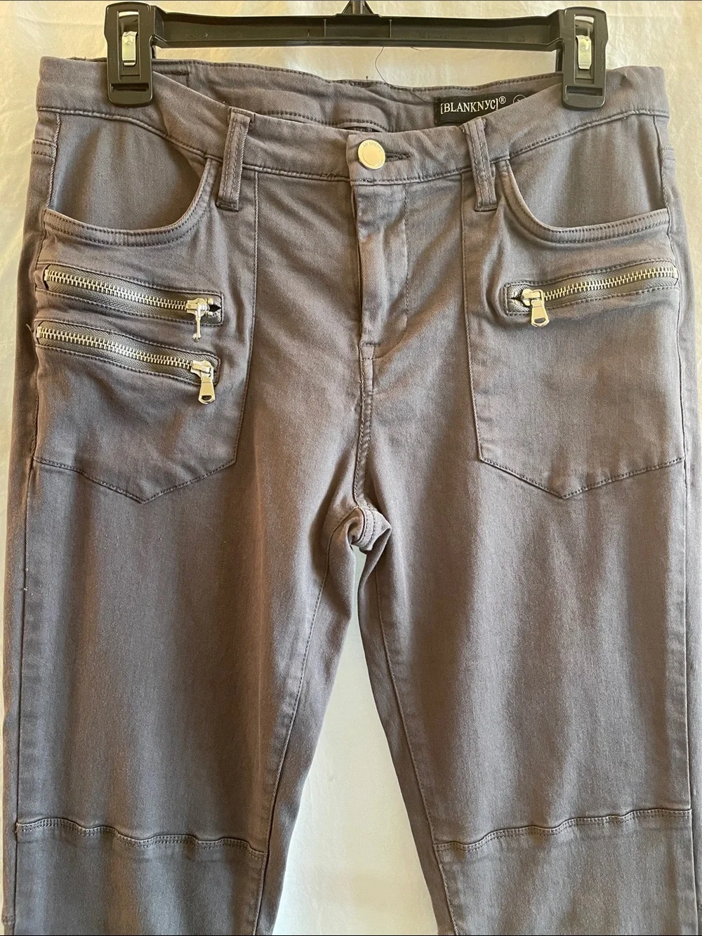 BlankNYC Gray Zip-Accent Skinny Pants Size 30